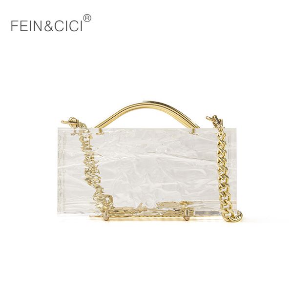 

clear acrylic clutch women transparent messenger bag plastic ice box bag vintage retro party handbag 2020 new summer