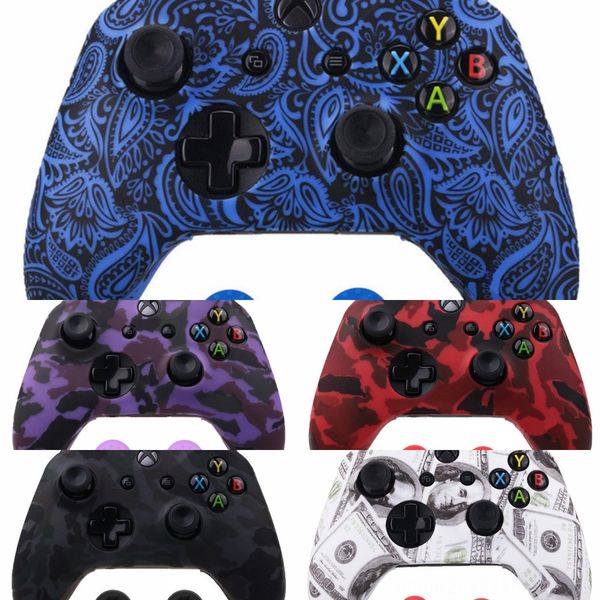 

idrjh камуфляж камуфляж силиконовый защитный кожный контроллер резиновая крышка рукав для xbox one x s case protector