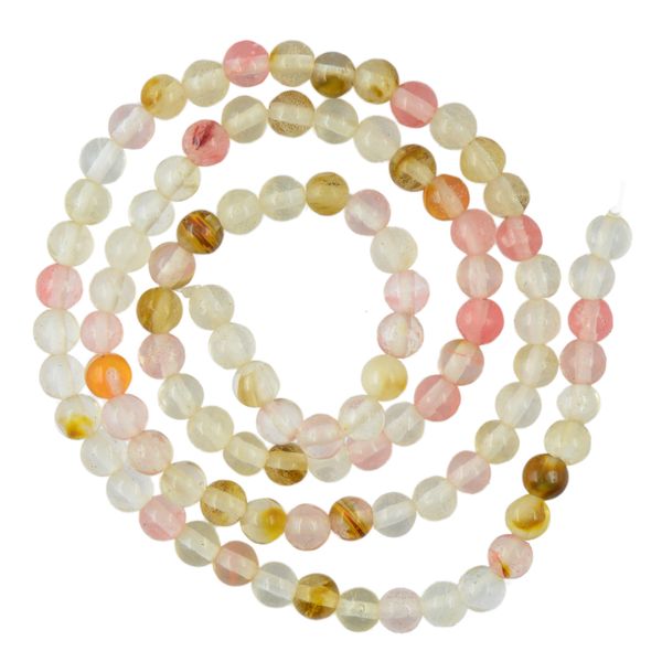 

4mm watermelon tourmaline gemstone round pearl strand