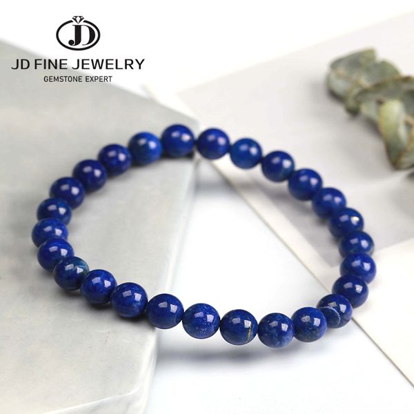 

jd natural stone lapis lazuli beaded bracelets for women men fashion energy bracelet elastical jewelry gift, Black