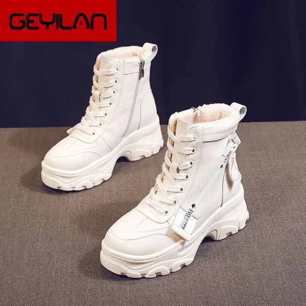 

swyivy white bottine femme snow boots velvet wedge winter shoes woman 2019 female shoes ankle boots for women platform booties, Black