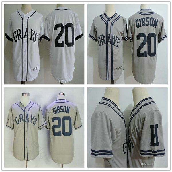 

mens 20 josh gibson grays jersey the movie negro leagues nlbm homestead grays stitched film baseball white jerseys s-3xl, Blue;black