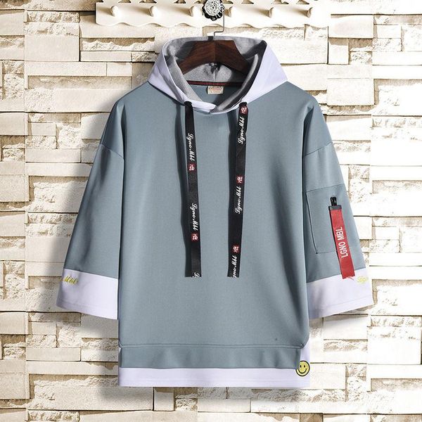 

sweatershirt мужские весенние и осенние модели семиточечный рукав сплошной цвет пальто прилив мужская одежда с капюшоном мужская одежда, Black
