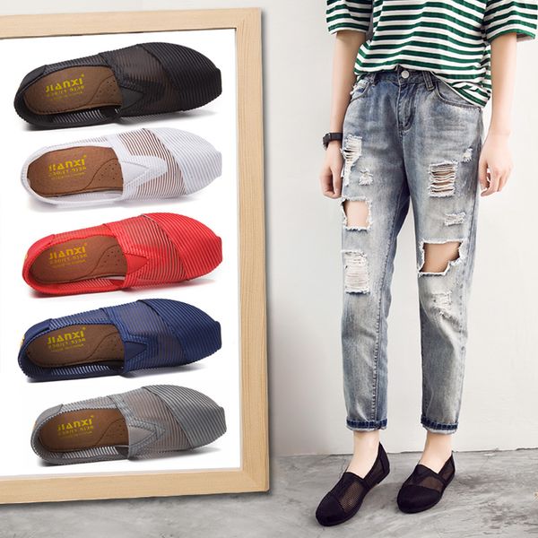 

fashionable novel flat shoes 2020 summer new breathable mesh surface one pedal wild shallow mouth shoes lazy sandals 35-40, Black