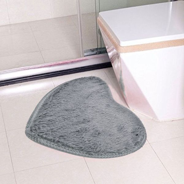 

cute carpet area rugs floor mat rug polyester 30*40*0.5cm heart-shaped 7 color door water absorption bathroom household