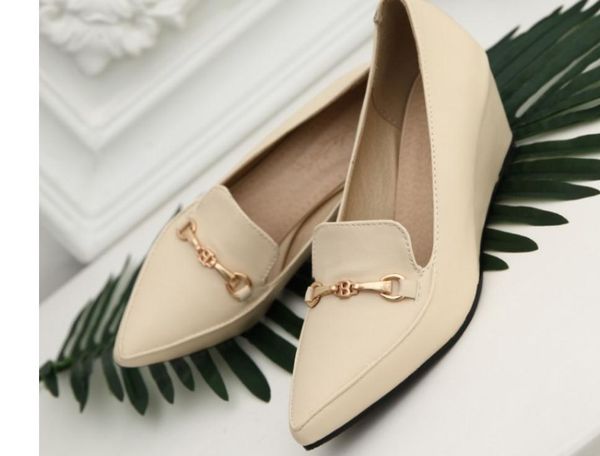 

women's shoes in spring and autumn slope heel pointed end @gh14, Black