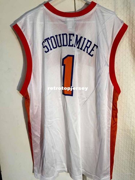 

ncaa retro jersey #1 amare stoudemire white alt mens stitched vintage sleeveless vest jerseys, Black;blue