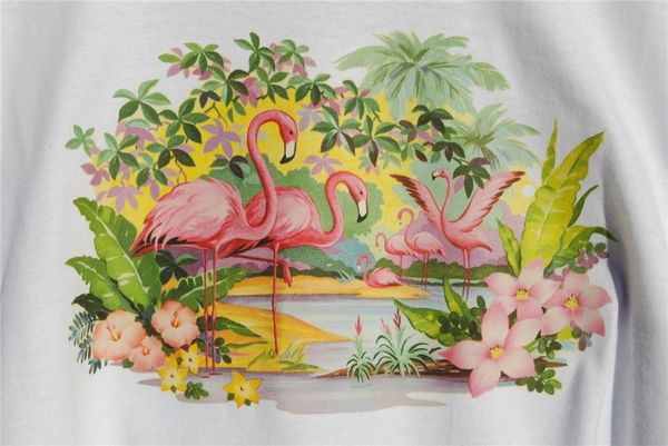 

graphic tee retro art vintage mens cotton t shirt s m  xl pink flamingos bodybuilding tee shirt, White;black