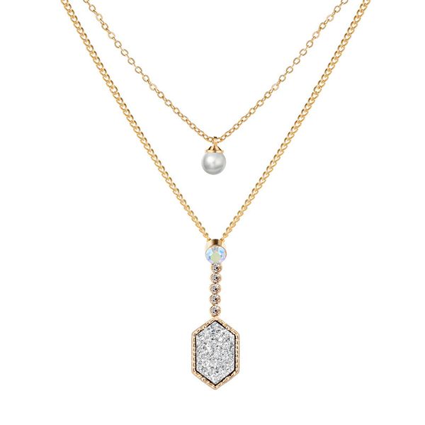 Moda 7 cores druzy drusy colar banhado a ouro Geometria do falso Geometria do falso colar de resina de pedra natural para as mulheres jóias