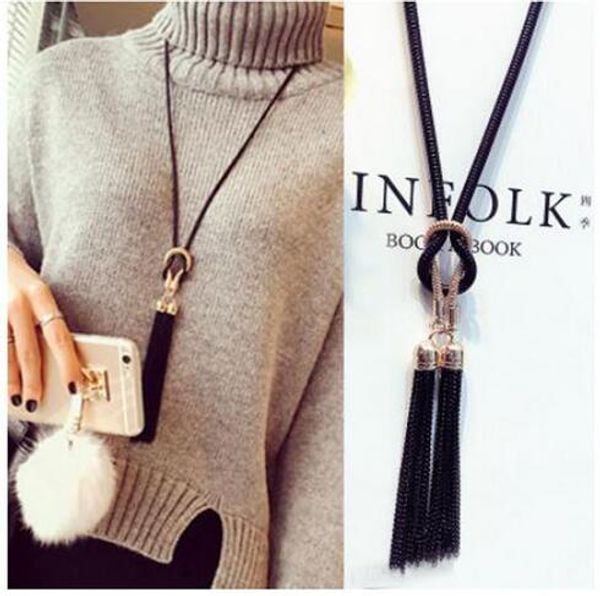 

new arrival female pendant necklace tassel long winter sweater chain necklace women necklaces gb54, Silver
