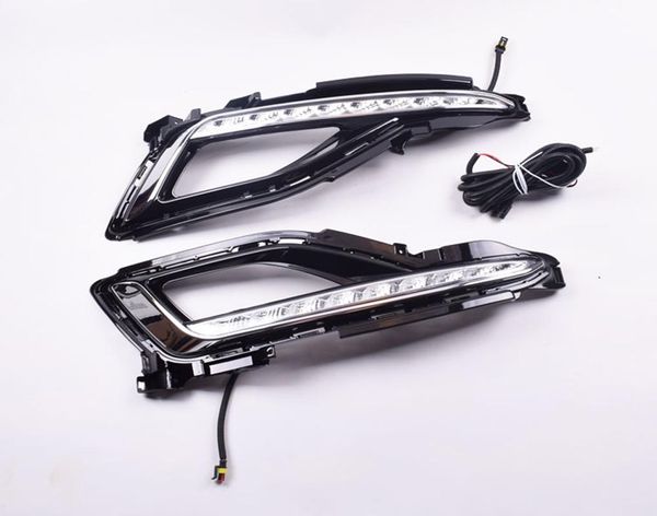 

1 set for sonata 9 2014 2015 2016 car led driving drl daytime running lights daylight 12v abs fog lamp cover