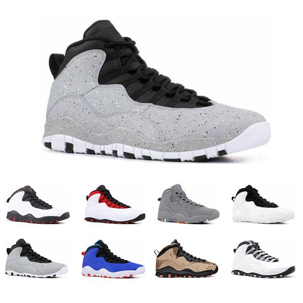 

Mens 10s basketball shoes Desert Camo Tinker Cement Bobcats Grey chicage Cool grey iam back Powder blue 10 trainers sports sneaker size 7-13