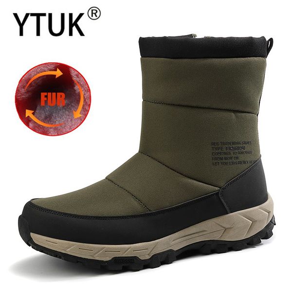 

ytuk new arrival winter outdoor hiking shoes for men full fur hiking boots walking warm trekking footwear high snow boots