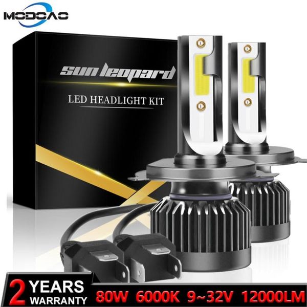 

2pcs 80w car headlight bulbs cob chip 6000k 12000lm mini led lamp h1 h8 h9 h11 headlamps kit 9005 hb3 9006 hb4 auto led lamps
