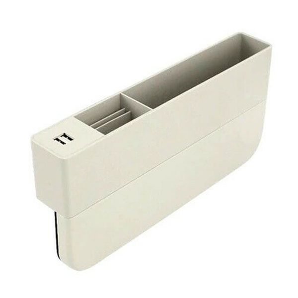 

interior abs organizer accessories 2 port usb multipurpose front seat charger car holder filler side storage box slot