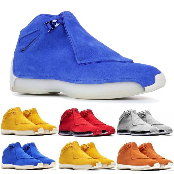 

Jumpman 18 Blue 18ss OG XVIII Mens Suede Shoes Yellow Bred Royal Black white Athletic Sports Sneakers trainers Men designer shoes 7-13