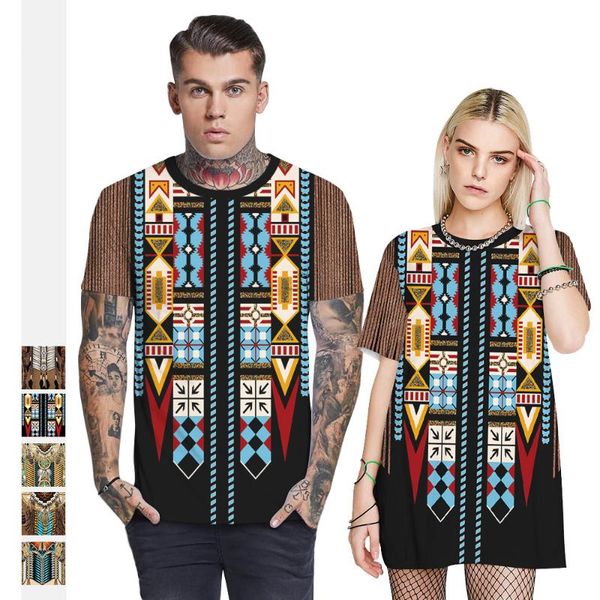 

native t shirt men 3d printed tshirt harajuku t-shirt one piece short sleeves hip hop tee shirt summer, White;black