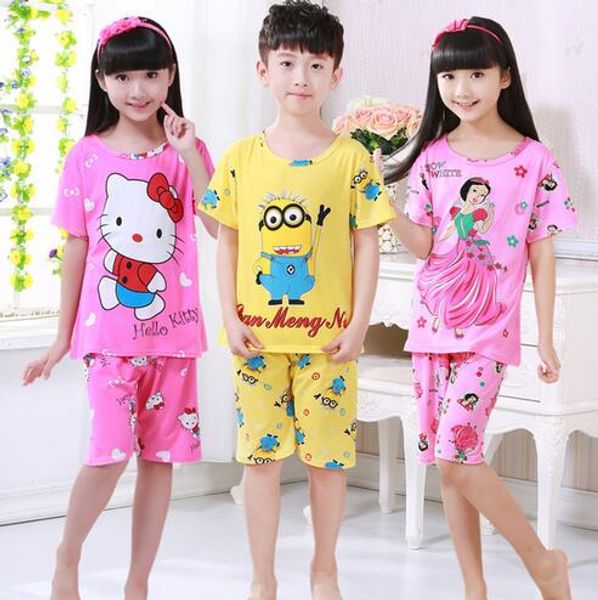 

autumn kid sleepwear casual big girls pajama sets clothing sets vestido infant clothes short sleeve girl pajama xin520, Blue;red