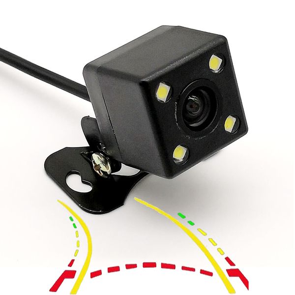 

hd ccd 170d intelligent dynamic trajectory tracks with 4led night vision parking line universal car rear view parking camera