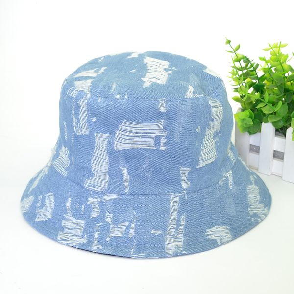 

fashion-men womens denim bucket hat male style casual cowboy fishing cap fashable spring summer cool jeans panama sun hats, Blue;gray