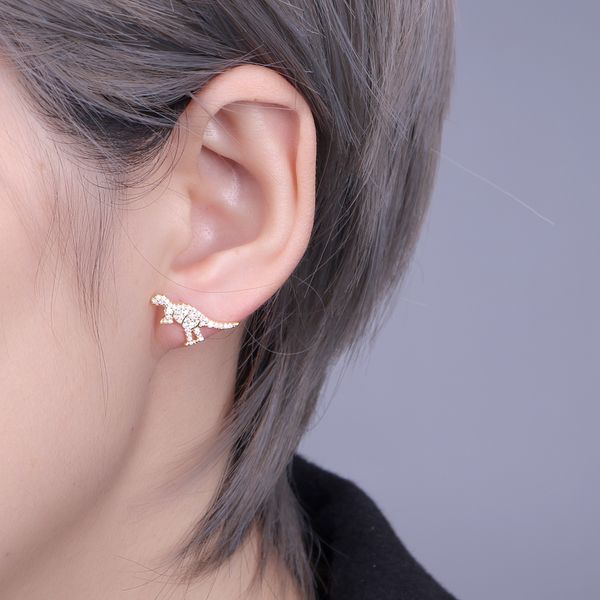

new arrival cute statement earrings fine jewelry s925 sterling blue crystal hippocampus hoop earrings for women charm jewelry monster, Black