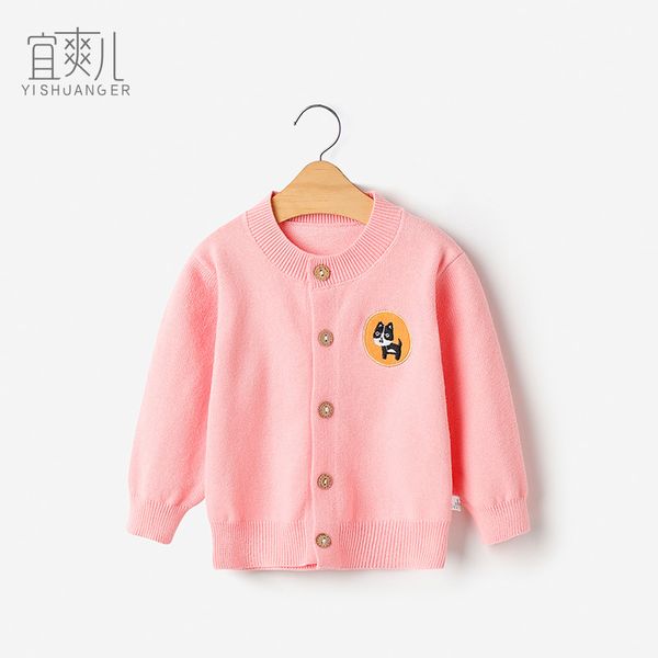 

knitted cardigan 2019 infant children spring and autumn pure cotton convention baby thin coat single breasted cardigan, Blue