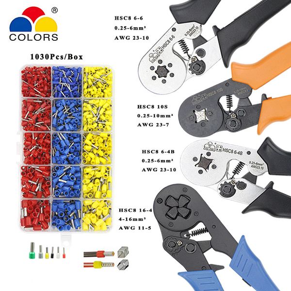 

crimping tools pliers electrical tubular terminals box mini clamp hsc8 10s 0.25-10mm2 23-7awg 6-4b/6-6 0.25-6mm2 16-4 hand tools