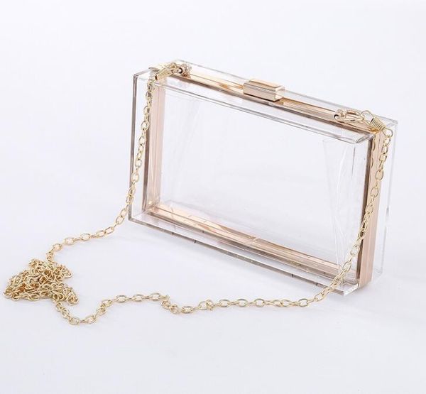 

transparent acrylic bag pearl chain snake bone chain bling chain box bag clear crossbody bags clutch for women evening par