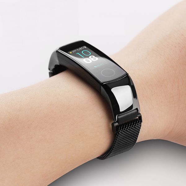

milanese loop watchband for huawei honor band 4 strap magnetic buckle metal bracelet for honor band 5 accessories, Black;brown