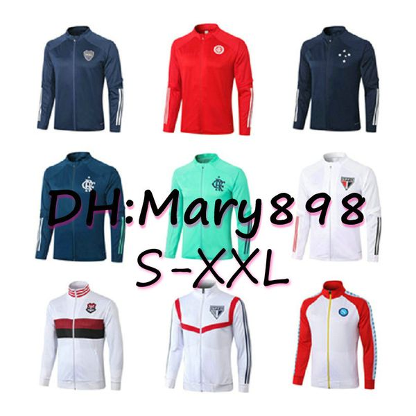 

super quality flamengo sÃ£o paulo napoli soccer sets/tracksuits 2020 internacional boca cruzeiro training wear/sold separately jacket s, Black