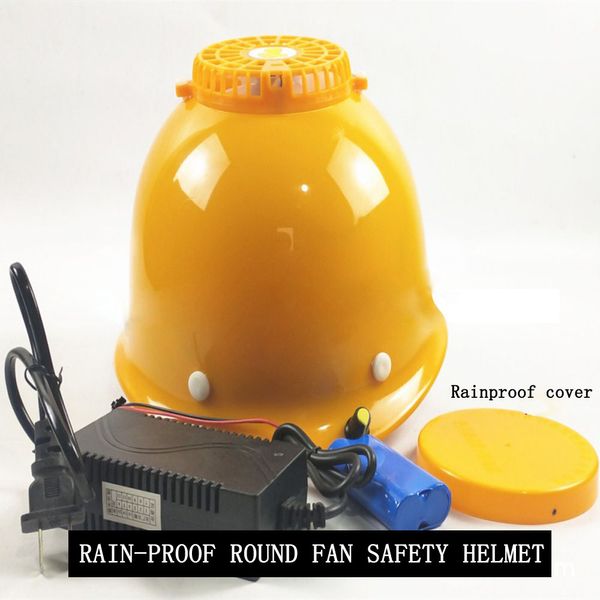 

rechargeable battery fan cooling safety helmet single fan helmet working hard hat construction workplace abs rainproof