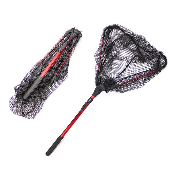 

portable triangular aluminum alloy folding fishing nets 80cm telescoping landing net pole casting network fishing nets
