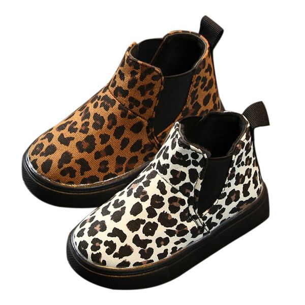 

baby kids boots winter boys girls snow boots children martin baby cute leopard pattern anti-slip walking shoes, Black;grey
