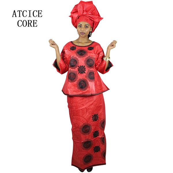 

african dresses for woman baizn riche design embroidery dress lb006, Red