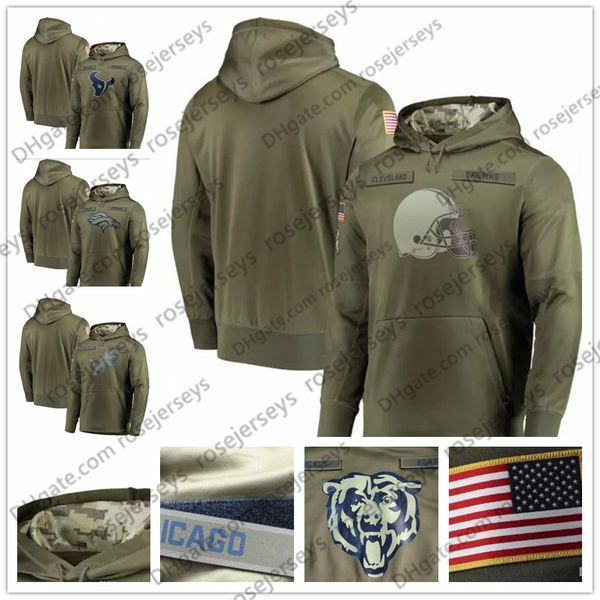 

cleveland denver browns broncos detroit houston lions texan olive sweatshirt 2018 salute to service pullover hoodie men women kid youth, Blue;black