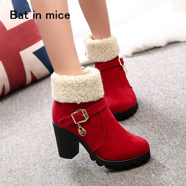 

plus size 35-41 winter casual women warm boots female waterproof ladies snow boots shoes woman plush insole botas mujer a048, Black