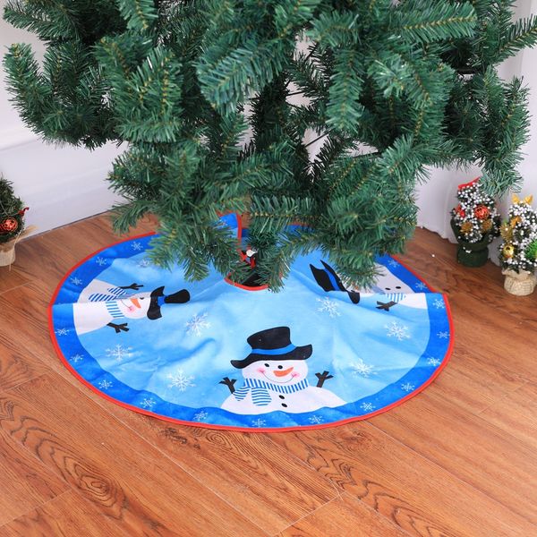 

new christmas snowman tree skirt blue red edge christmas tree skirt decorations high-grade flannel navidad