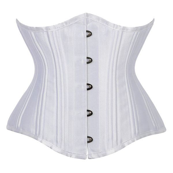 

white black slimming body shaper women steel boned hook eye and lace up closure waist trainer underbust bustiers corsets, Black;white
