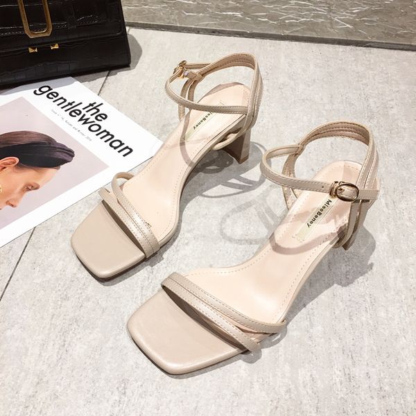 

flat sandal shoe open toe clear heels high heeled sandals woman 2020 summer shoes suit female beige espadrilles platform flower, Black