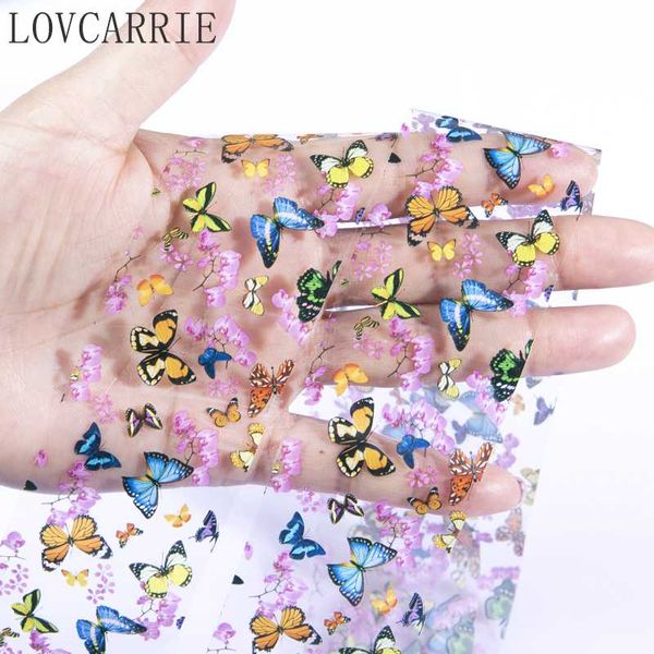 NEW Butterfly Nail Art Transfer Foils Nail Sticker Holographic Flower Starry Foil Stickers Paper for Fingernails Decoration