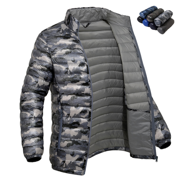 

7 color winter men camouflage white duck light ultralight down jackets winter warm casual down coat windproof warm parka, Black