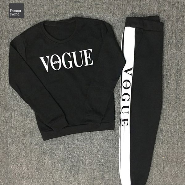 

women sets 2 letter print sweatshirt pants piece set autumn winter long sleeve tracksuits two piece suit sportswear regular outfit, White