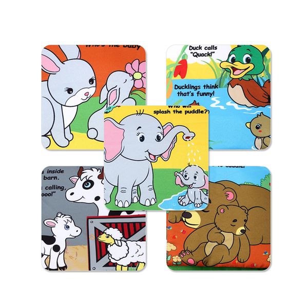 

god made me and animal baby label cloth book tear not bad parent-child interaction infant puzzle early education cloth book toy