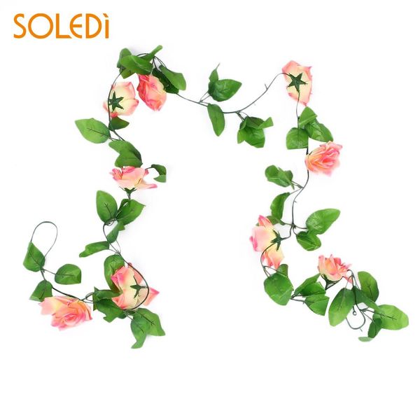 

soledi artificial rose flower simulation ivy vine silk for home wedding party garden