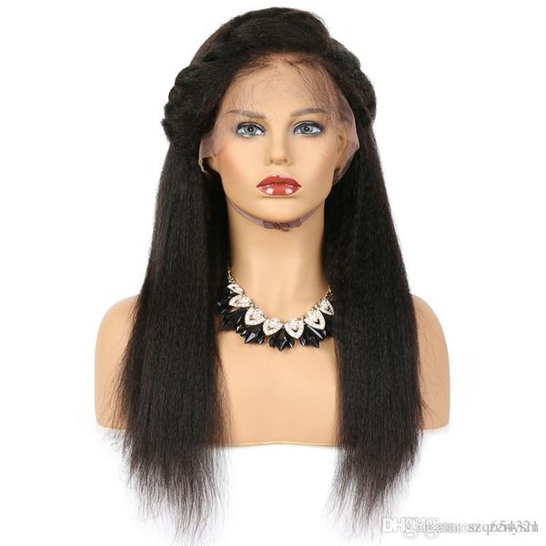 

new women beauty brazilian no lace front human hair wigs peruvian virgin hair no front lace wigs straight full lace wigs, Black