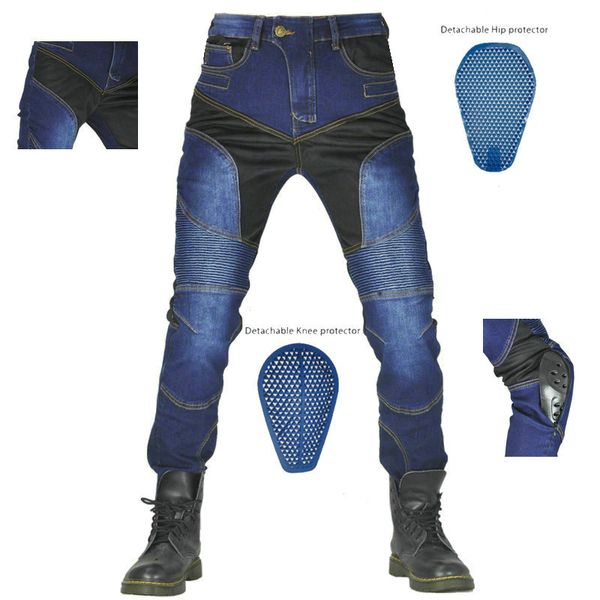 

summer men motorcycle riding pants moto pantalon jeans protective pants motocross racing kevldenim jeans with 4 x knee hip pads