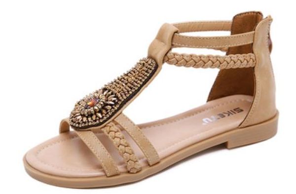 

2019 women's sandals in summer with new style flat bottom @65, Black