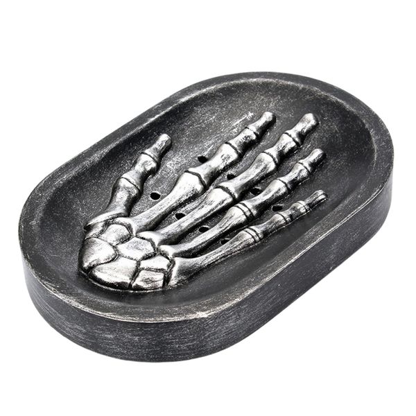 

resin hand skeleton bath shower soap tray dish storage holder plate