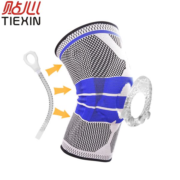 

knee meniscus protection professional outdoor fitness training running knee pad, Black;gray