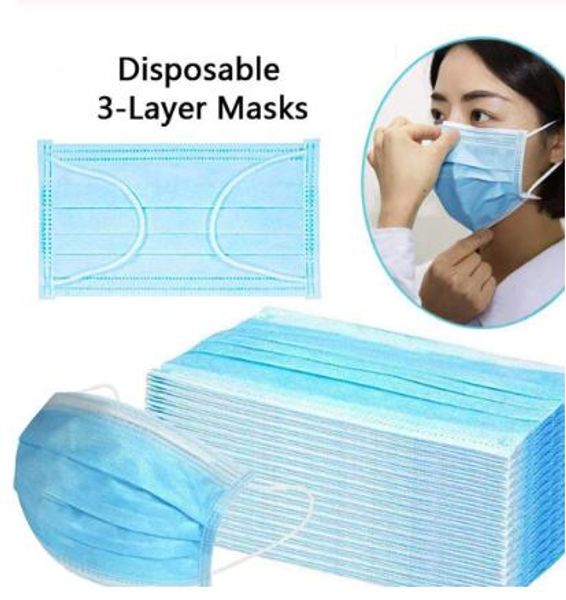 

10000pcs in stock 3-ply disposable mask anti-dust safe and breathable masks earloops anti fog and haze face mouth masks respirator